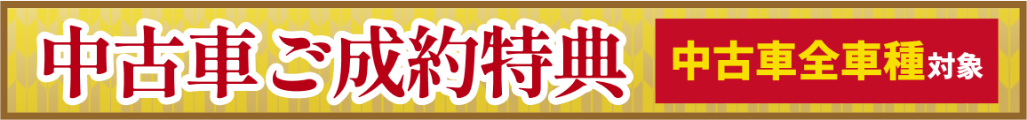 中古車ご成約特典
